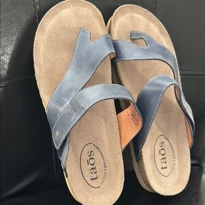 Taos Blue Leather Sandals